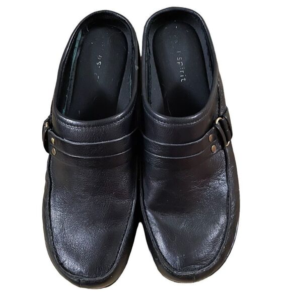 Easy Spirit ~ Black Esdetrick Leather Clogs ~ Size 7 - Picture 1 of 9